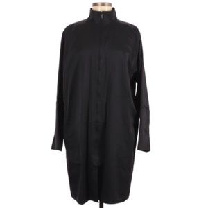 Eileen Fisher Black Long Sleeve Zip Trench Coat